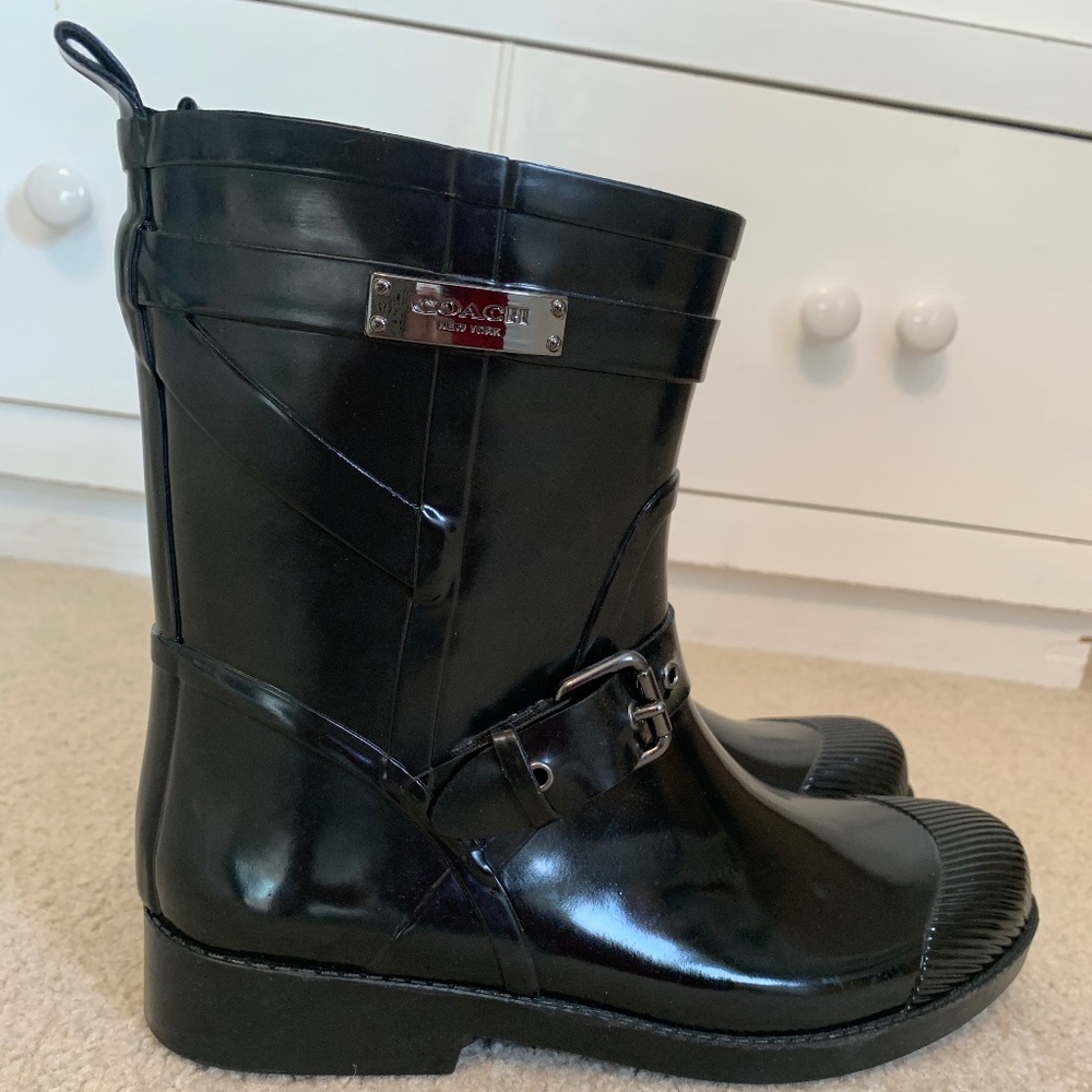 Coach rainboots (women size 8)